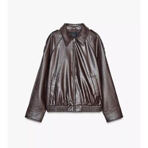 Zara Faux Leather Bomber Jacket